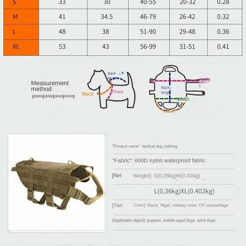 Gilet Tactique pour Chien – Harnais de Poitrine Robuste et Confortable Ma boutique