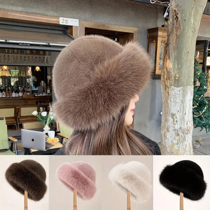 Bonnet d’hiver femme doux et chaud, style mongol