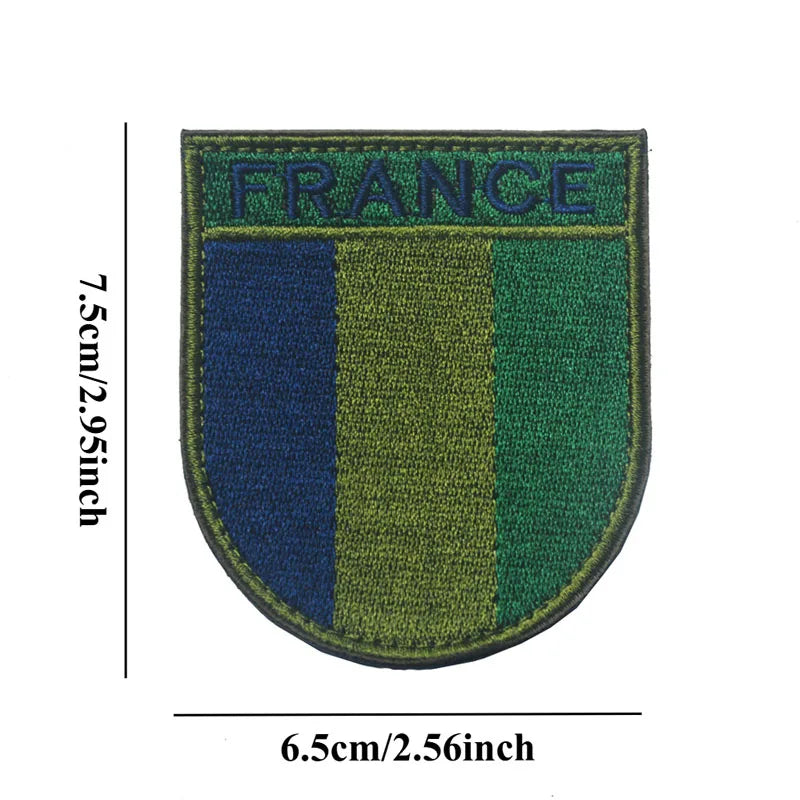 Patch Drapeau France Rectangulaire Brodé – Hook & Loop ou Couture | DIY Veste, Sac, Casquette, Brassard | 12 Modèles - BLACKBEARD OUTDOOR INDUSTRIES