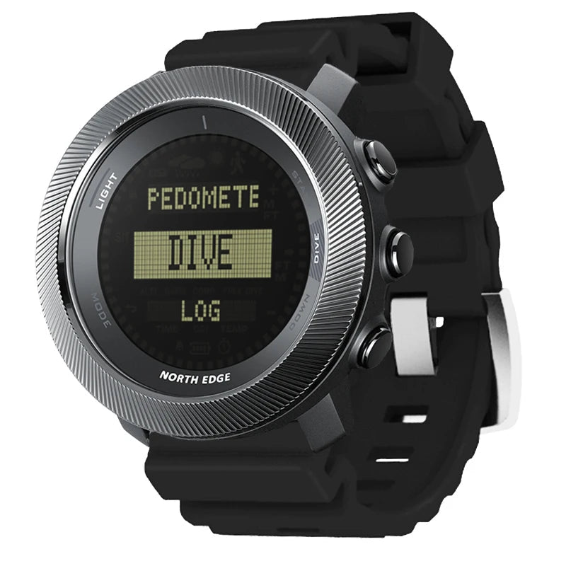 NORTH EDGE APACHE-D Montre Digitale Sportive pour Homme - Montre de Plongée, Outdoor, 100M Étanchéité, Altimètre, Baromètre, Boussole BLACKBEARD OUTDOOR INDUSTRIES