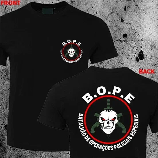 T-Shirt Homme Été Cool BOPE Tropa De Elite – T-Shirt à Manches Courtes Casual O-Neck, Taille Large, Troupe d’Élite du Brésil BLACKBEARD OUTDOOR INDUSTRIES