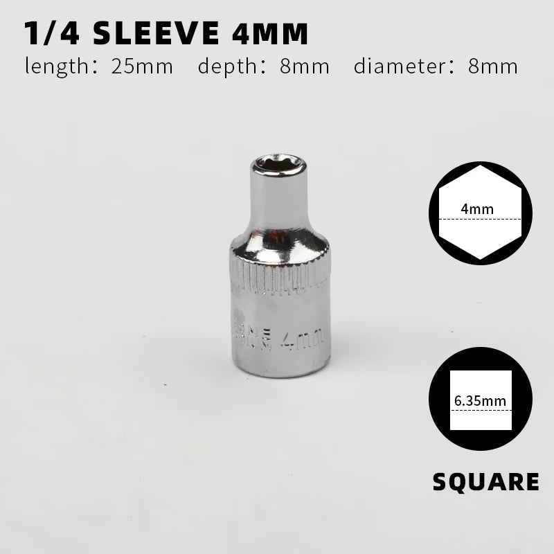 Douille 1/4" Simple – Tailles 4 à 14 mm | Clé à Cliquet, Outil Manuel - BLACKBEARD OUTDOOR INDUSTRIES