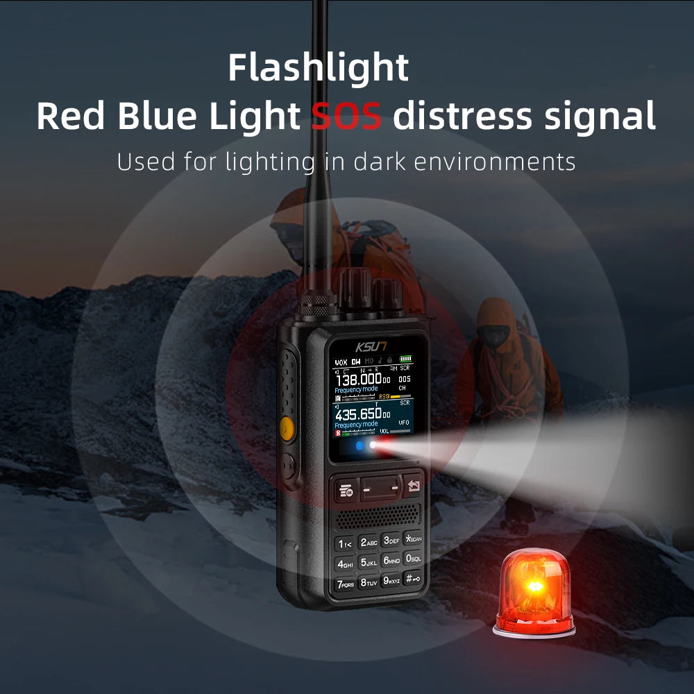 Talkie-Walkie KSUN UV110D – Radio Portable 10W, Batterie 4000 mAh, Écran Couleur, UHF/VHF