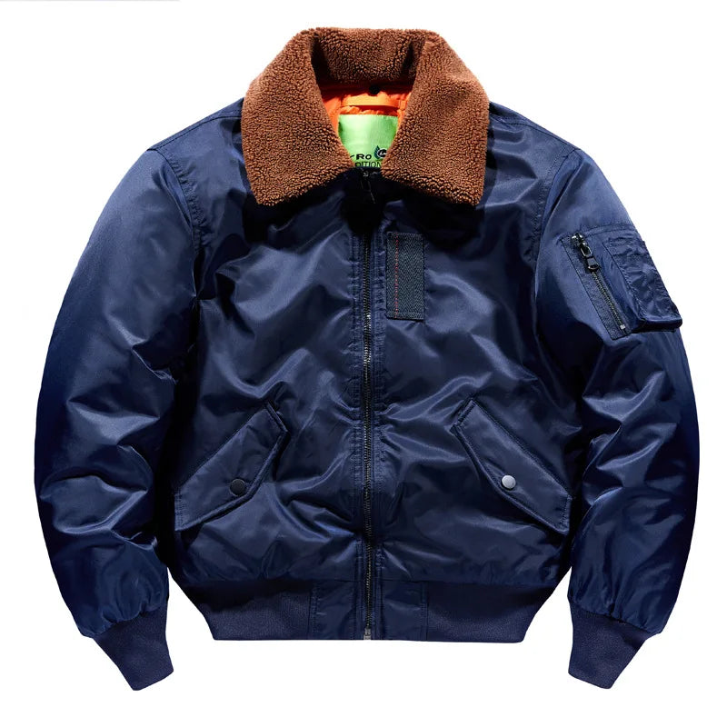 Blouson Aviateur Bomber Homme Hiver — Col Fourrure, Garnissage Coton Épais, Style Pilote Militaire | S à 4XL - BLACKBEARD OUTDOOR INDUSTRIES