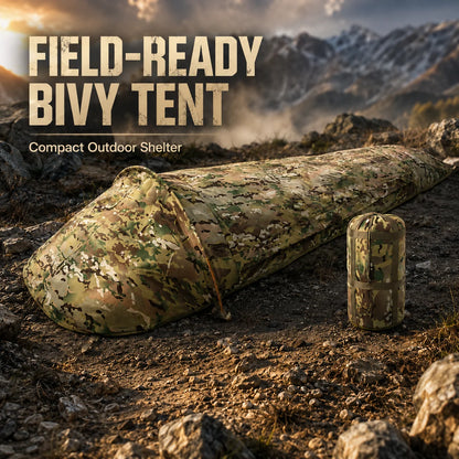 Tente de bivouac 1 place camouflage – 220 × 90 cm