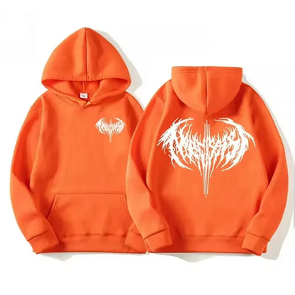 Sweat à capuche gothique femme imprimé, coupe ample