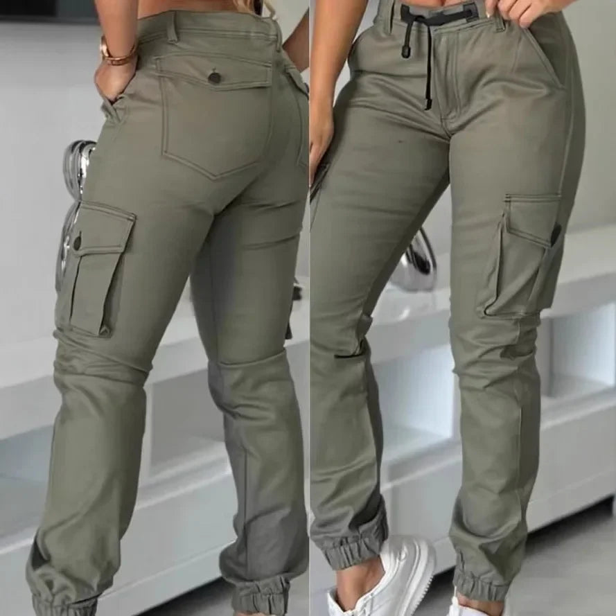 Pantalon Cargo Militaire Femme Multi-Poches – Coupe Slim, Vert Armée - BLACKBEARD OUTDOOR INDUSTRIES