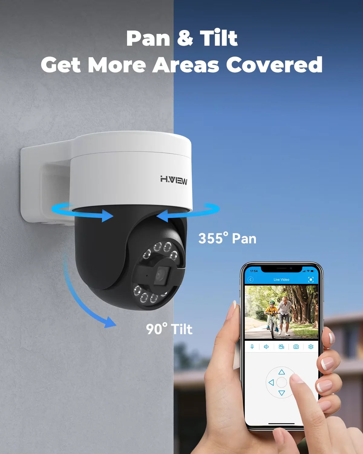 Caméra de surveillance IP PoE PTZ 5MP 8MP avec détection humaine