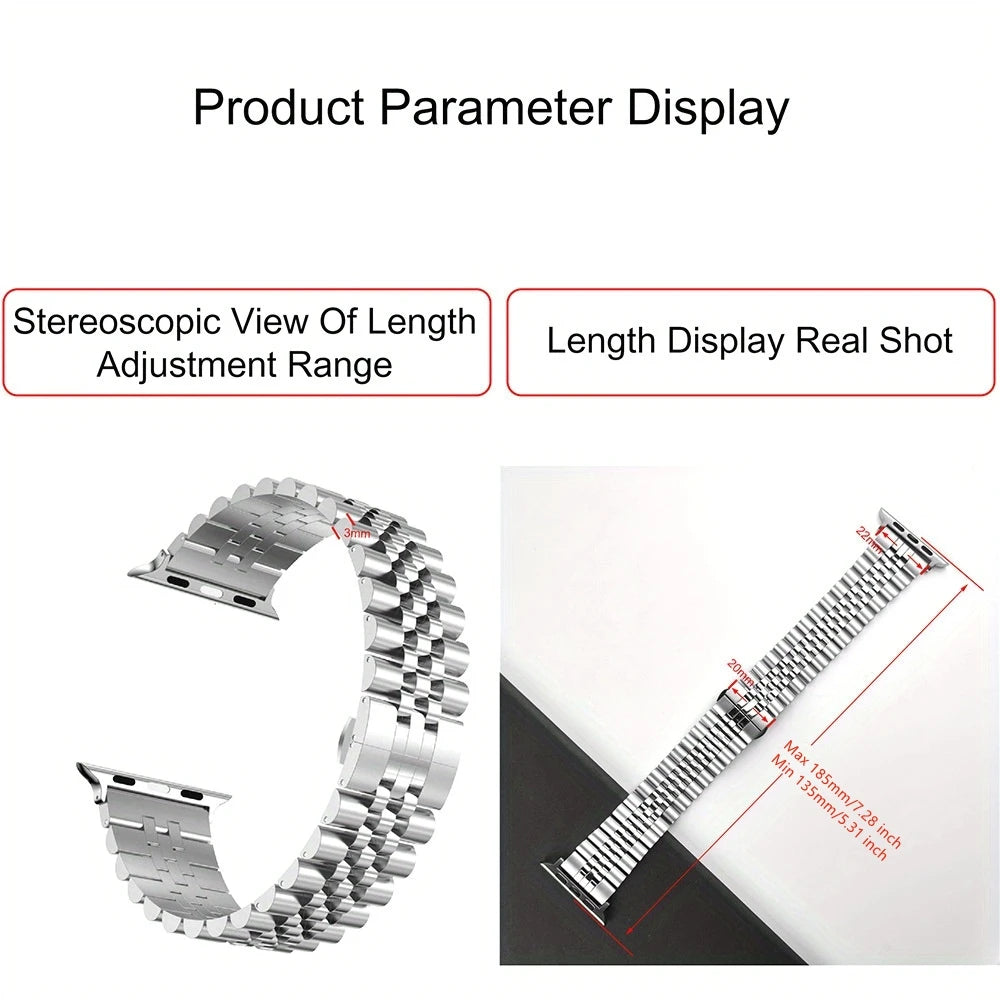 Bracelet en Acier Inoxydable pour Apple Watch – Bandes Métalliques pour iWatch Ultra / Series 10/9/8/7/6/5/4/3/SE BLACKBEARD OUTDOOR INDUSTRIES