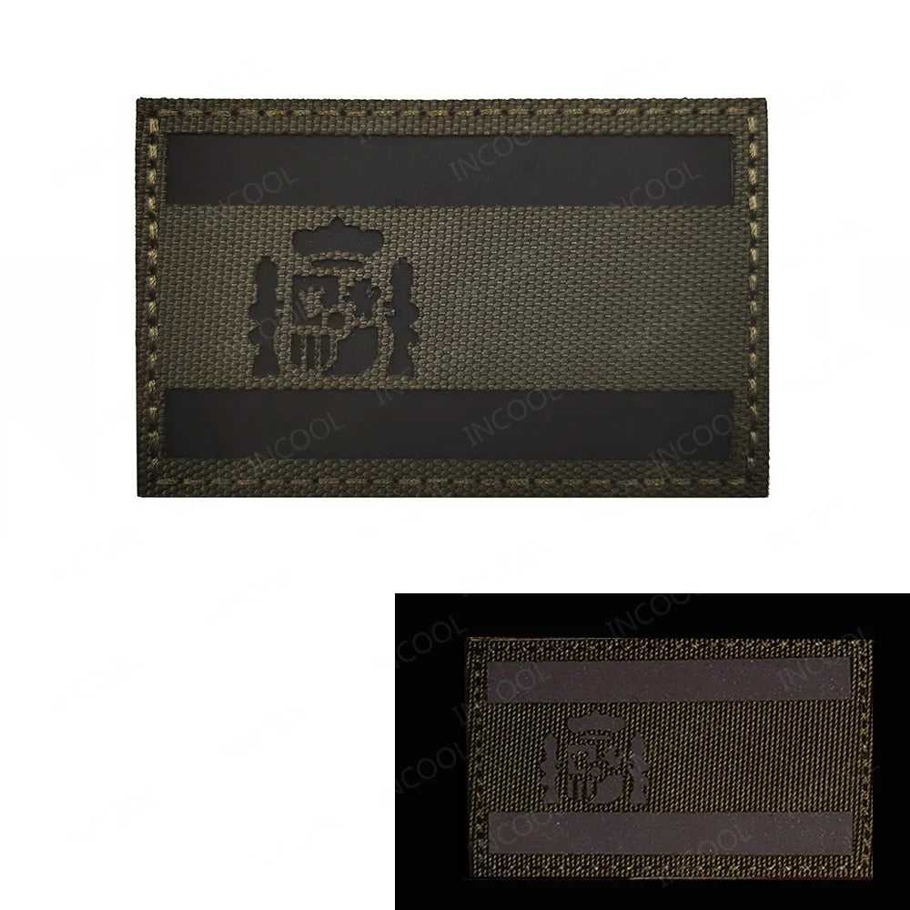 Patch Drapeau Réfléchissant Tactique – Badge Militaire Velcro, 29 Pays, 8x5 cm