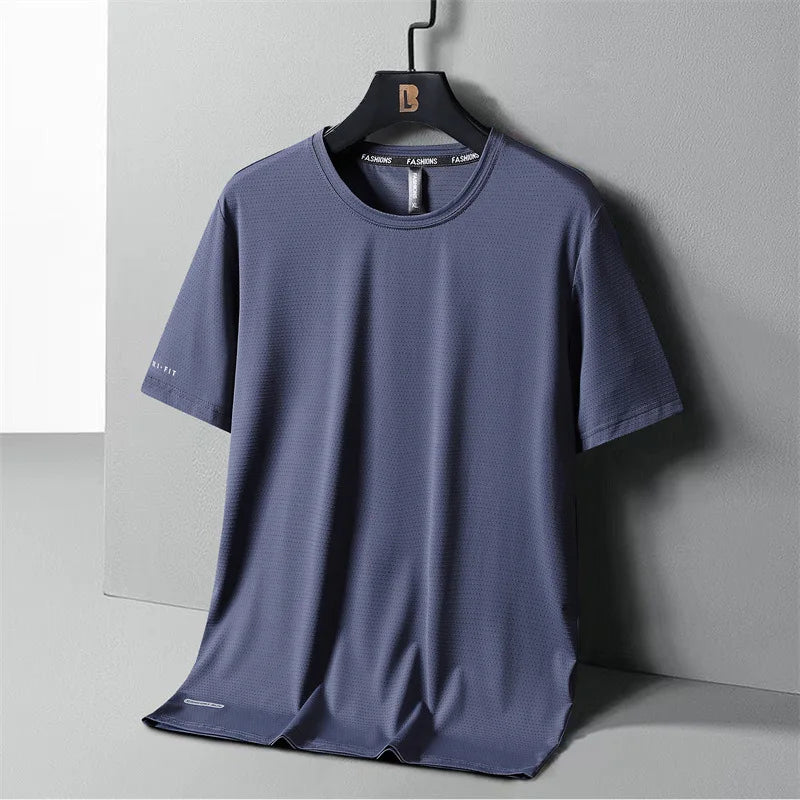 T-Shirt Homme Grande Taille Ice Silk – Respirant, Séchage Rapide | L à 8XL