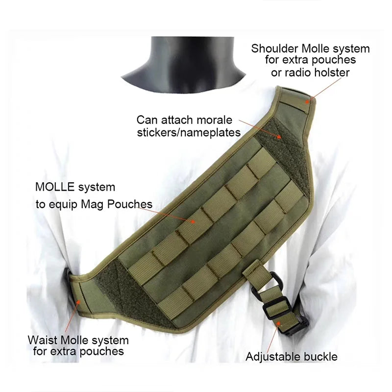 Gilet Tactique MOLLE à Libération Rapide – Chest Rig Nylon 1000D, Léger & Résistant pour Airsoft, Chasse et Plein Air - BLACKBEARD OUTDOOR INDUSTRIES
