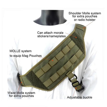 Gilet Tactique MOLLE à Libération Rapide – Chest Rig Nylon 1000D, Léger & Résistant pour Airsoft, Chasse et Plein Air - BLACKBEARD OUTDOOR INDUSTRIES