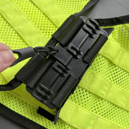 Gilet Tactique Jaune Fluo a Detachement Rapide – Multifonction Anti-Coupure Protection Dorsale pour Agents de Securite, Patrouille Exterieure et Intervention (4 Saisons)