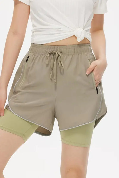 Shorts de Sport Femme 2-en-1 Taille Haute - Séchage rapide • Poche zippée • Confort anti-exposition - BLACKBEARD OUTDOOR INDUSTRIES