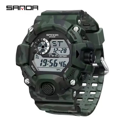 Montre numérique homme SANDA 2183 camouflage sport