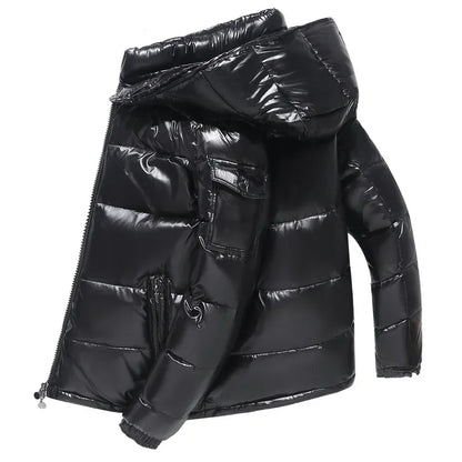 Doudoune Homme Hiver Premium – Épaisse & Chaude, Capuche, Style Luxe Brillant | XXS-XXXL - BLACKBEARD OUTDOOR INDUSTRIES
