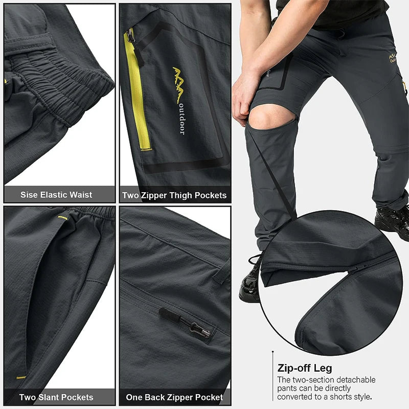 Pantalon Randonnée Tactique Homme 2-en-1 — Imperméable, Séchage Rapide, Anti-UV | L à 6XL - BLACKBEARD OUTDOOR INDUSTRIES
