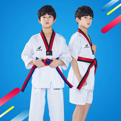 Dobok Taekwondo Blanc – Uniforme Polyester Karaté & Judo, Manches Longues | Enfant & Adulte XXXS à XXXL - BLACKBEARD OUTDOOR INDUSTRIES