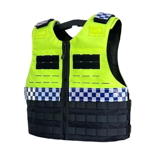 Gilet Tactique Fluorescent MOLLE Mesh 3D Ajustable – Ouverture Rapide 3 Secondes, Anti-Coupure et Haute Visibilite pour Agents de Securite et Formation Tactique (4 Saisons)