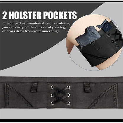 Holster de Cuisse Femme – Antidérapant, Ajustable, 6 Crochets – Chasse & Outdoor
