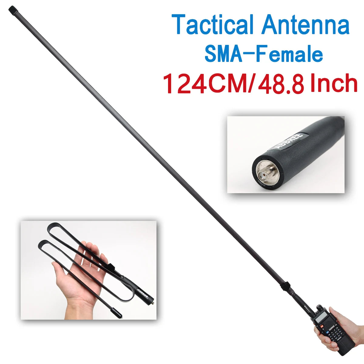 Antenne Tactique Pliable ABBREE AR-152A SMA-Female – VHF/UHF 144/430MHz – Pour Radios Baofeng / UV-5R / UV-82 / UV-13 PRO / Quansheng K5 - BLACKBEARD OUTDOOR INDUSTRIES