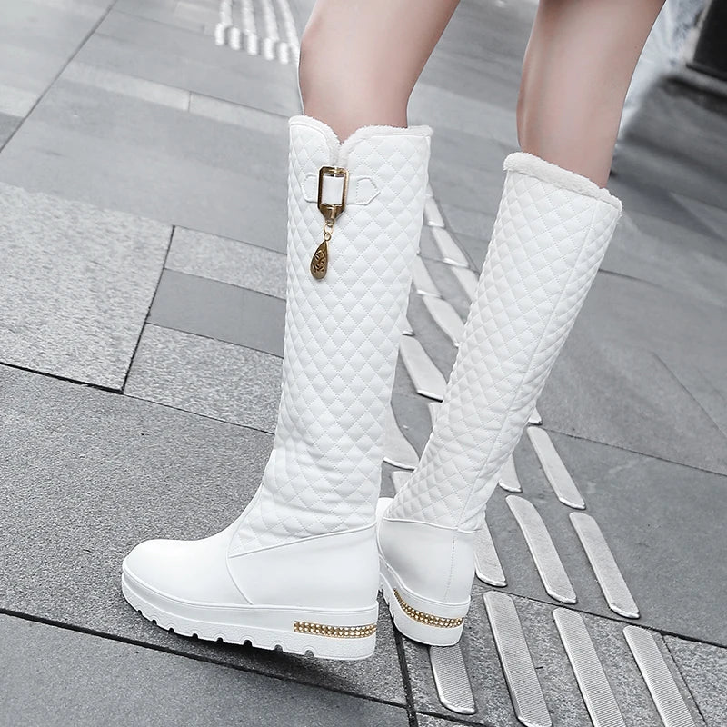 Bottes d’hiver femme montantes à motif damier ENMAYER 0811