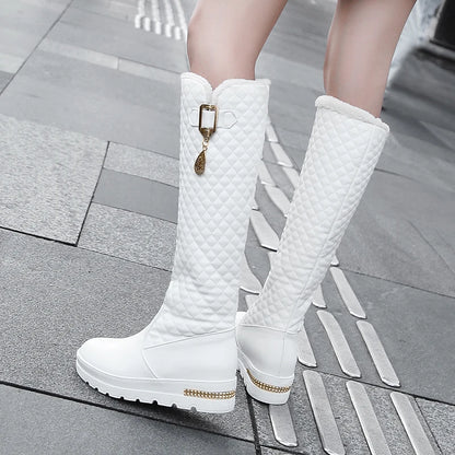 Bottes d’hiver femme montantes à motif damier ENMAYER 0811