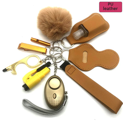 Kit porte-clés de sécurité femme 10 pièces avec dragonne