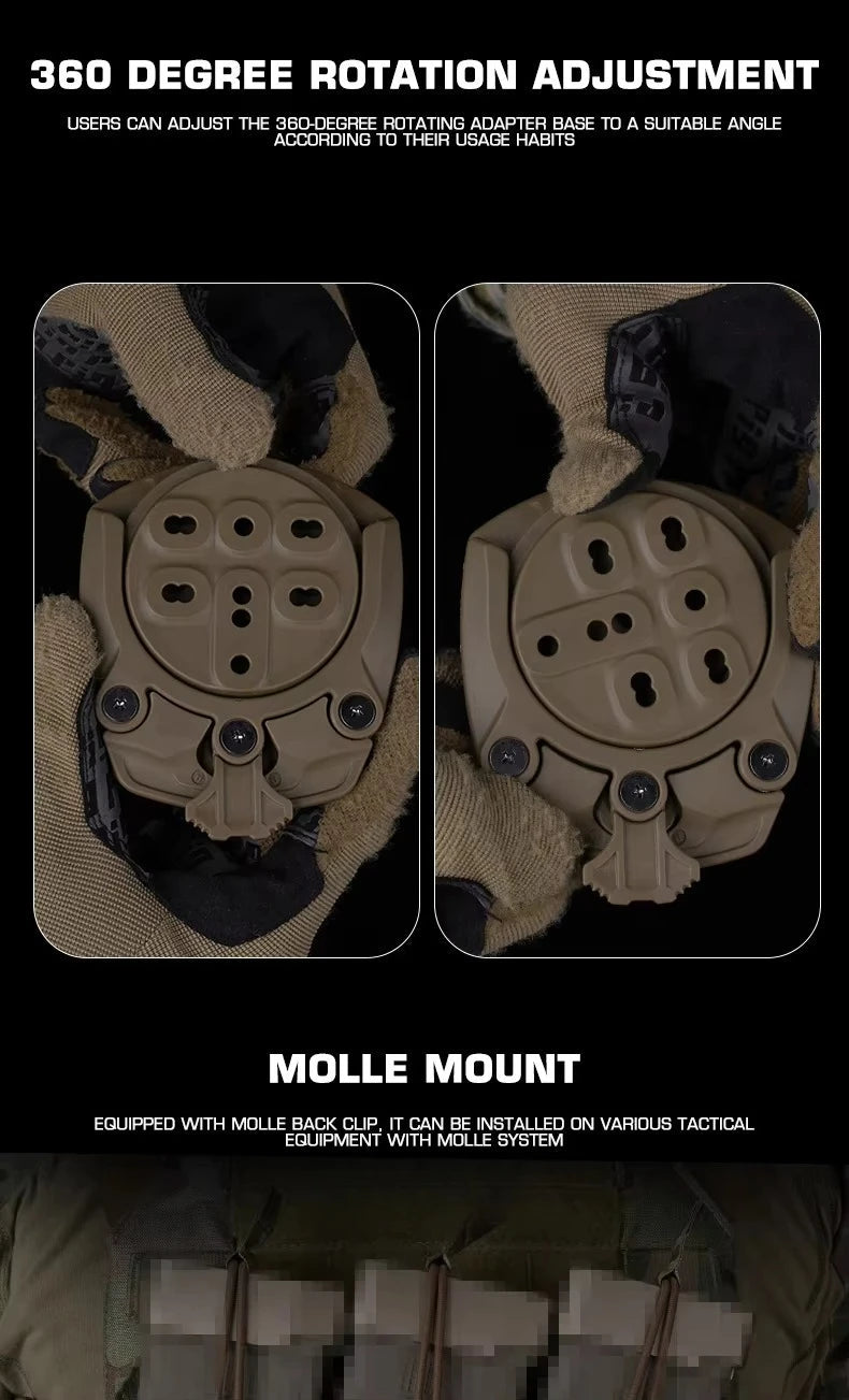 Adaptateur de Base Nylon 360° pour Support de Rotation MOLLE BLACKBEARD OUTDOOR INDUSTRIES