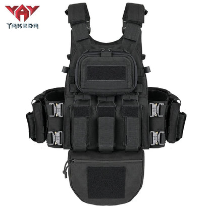 Gilet tactique YAKEDA 8280 - Gilet tactique de chasse - Gilet plein recouvrement pour activités en plein air - BLACKBEARD OUTDOOR INDUSTRIES