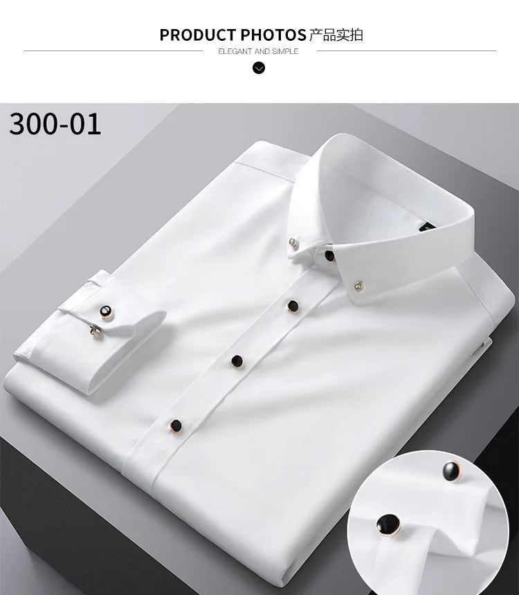 Chemise Homme de Qualité, Manches Longues, Élastique, Confortable et Anti-Retouche – Chemise Business Slim Fit Coréenne BLACKBEARD OUTDOOR INDUSTRIES