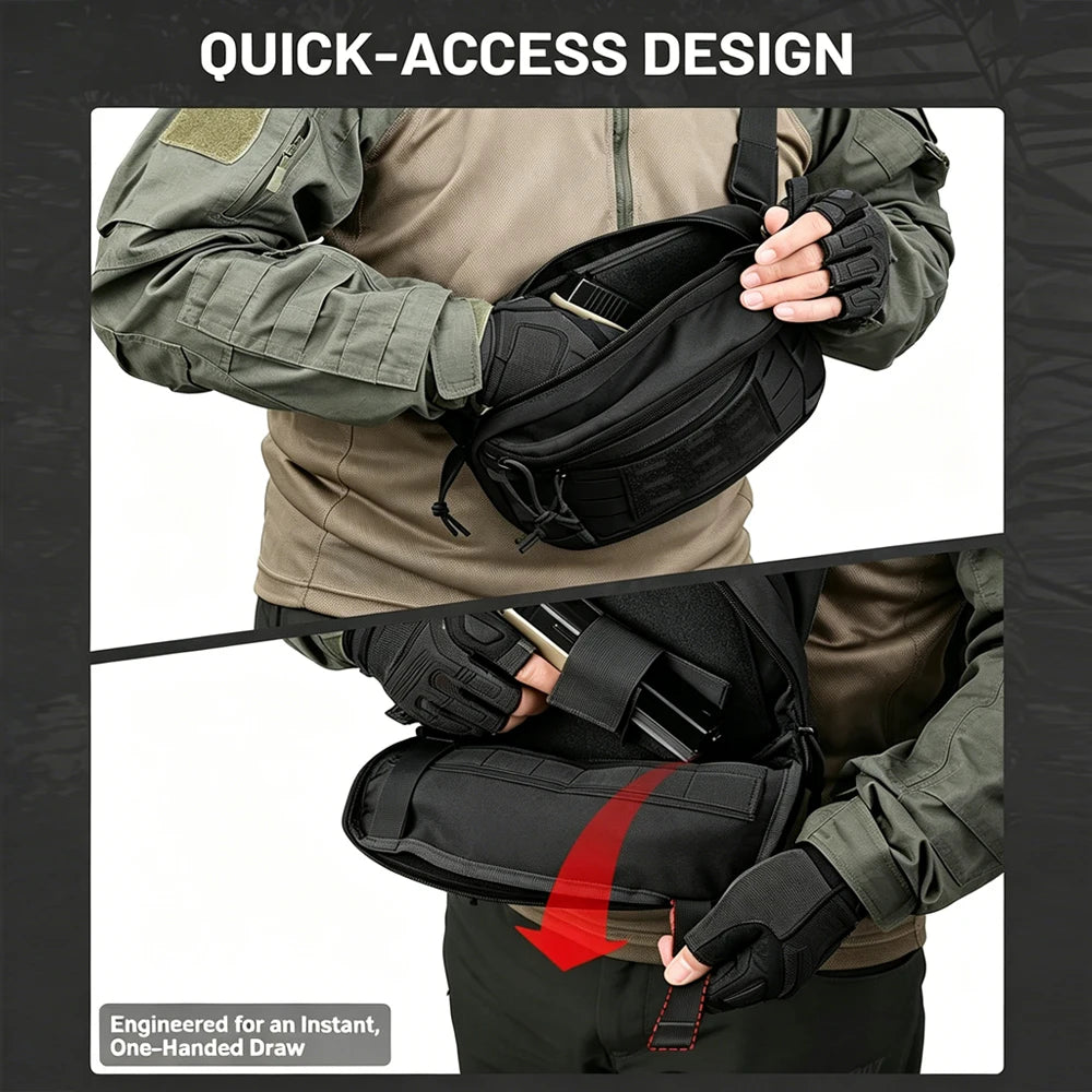 Sacoche banane tactique 6 L avec holster et MOLLE