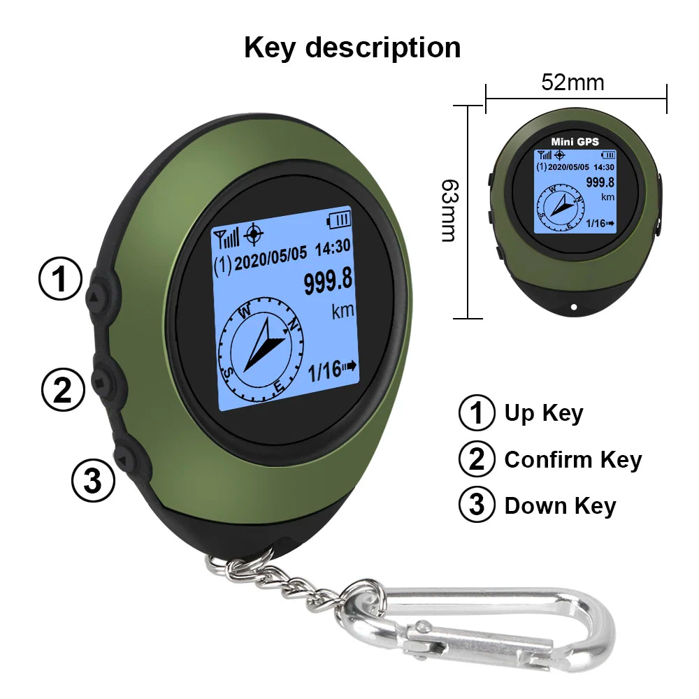 Mini GPS Portable de Haute Précision - boussole , Altimètre, Localisateur, Navigateur pour Sports de Plein Air, Voyage et Randonnée - BLACKBEARD OUTDOOR INDUSTRIES