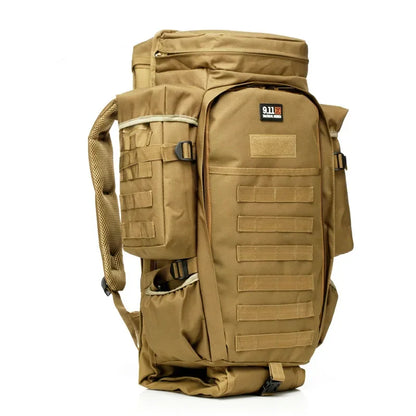 Sac à Dos Tactique WOLF ENEMY 911 MOLLE 60-70L – Double Compartiment Fusil, Nylon Imperméable | Chasse, Randonnée, Militaire | 9 Coloris