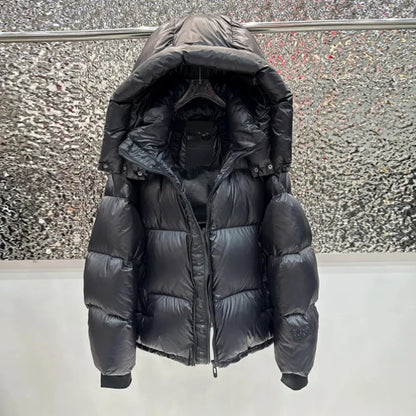 Doudoune Femme Courte Brillante — 90% Duvet Canard Blanc | Capuche, Coupe Oversize S à XXL - BLACKBEARD OUTDOOR INDUSTRIES