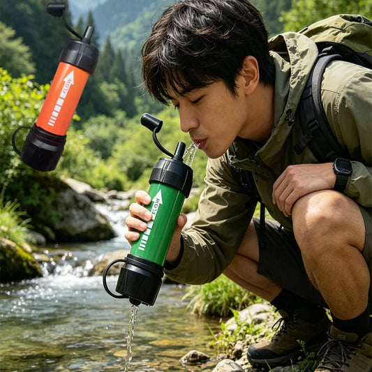 Paille Filtrante Camping – Filtre à Eau 99,99% Bactéries – Survie & Randonnée