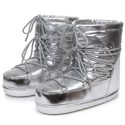 Bottines de neige femme à lacets et doublure douce