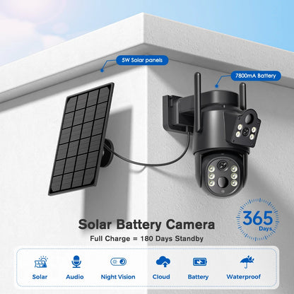 Caméra de Chasse Solaire 8MP/2MP — Double Objectif PTZ, Vision Nocturne, WiFi, IP66 - BLACKBEARD OUTDOOR INDUSTRIES
