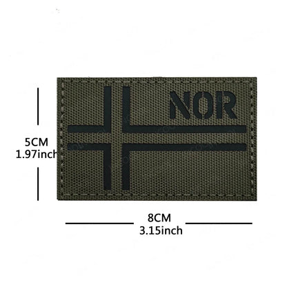 Patch Drapeau Réfléchissant Tactique – Badge Militaire Velcro, 29 Pays, 8x5 cm
