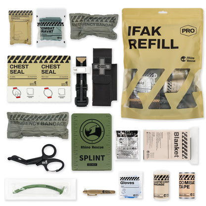 Kit Trauma RHINO RESCUE IFAK – Secours Tactique & Contrôle Hémorragie 4 à 17 Pièces