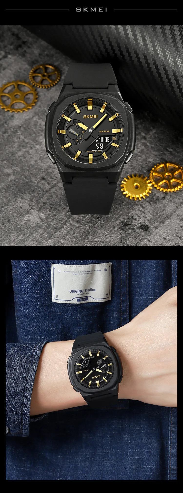 Montre de Sport SKMEI 2091 pour Homme – Montre Numérique Militaire Résistante à l'Eau avec Fonction Compte à Rebours et Date - BLACKBEARD OUTDOOR INDUSTRIES