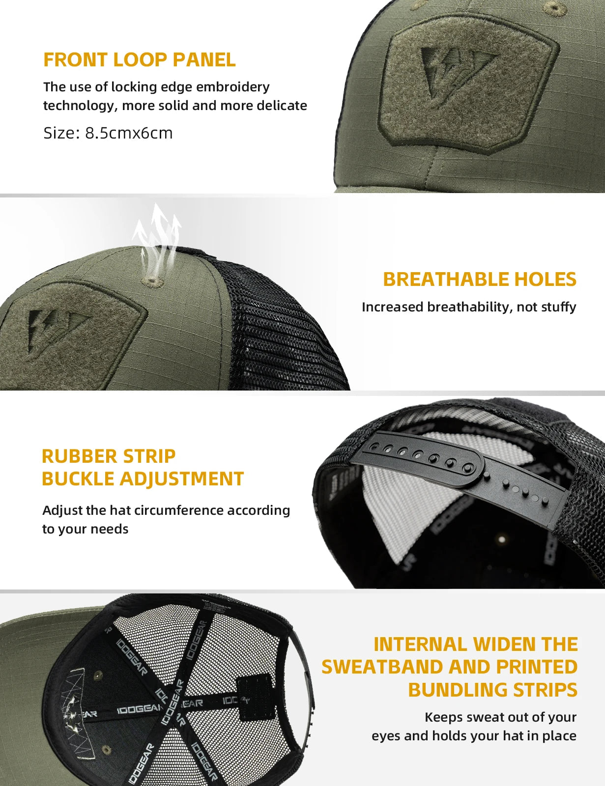 Casquette tactique IDOGEAR 3621 respirante mesh été - BLACKBEARD OUTDOOR INDUSTRIES
