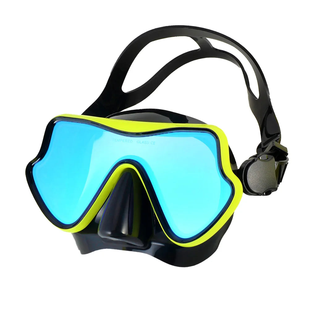 Masque de Plongée Snorkel en Silicone avec Verre Trempé – Large Vue Colorée pour Adultes et Jeunes - BLACKBEARD OUTDOOR INDUSTRIES
