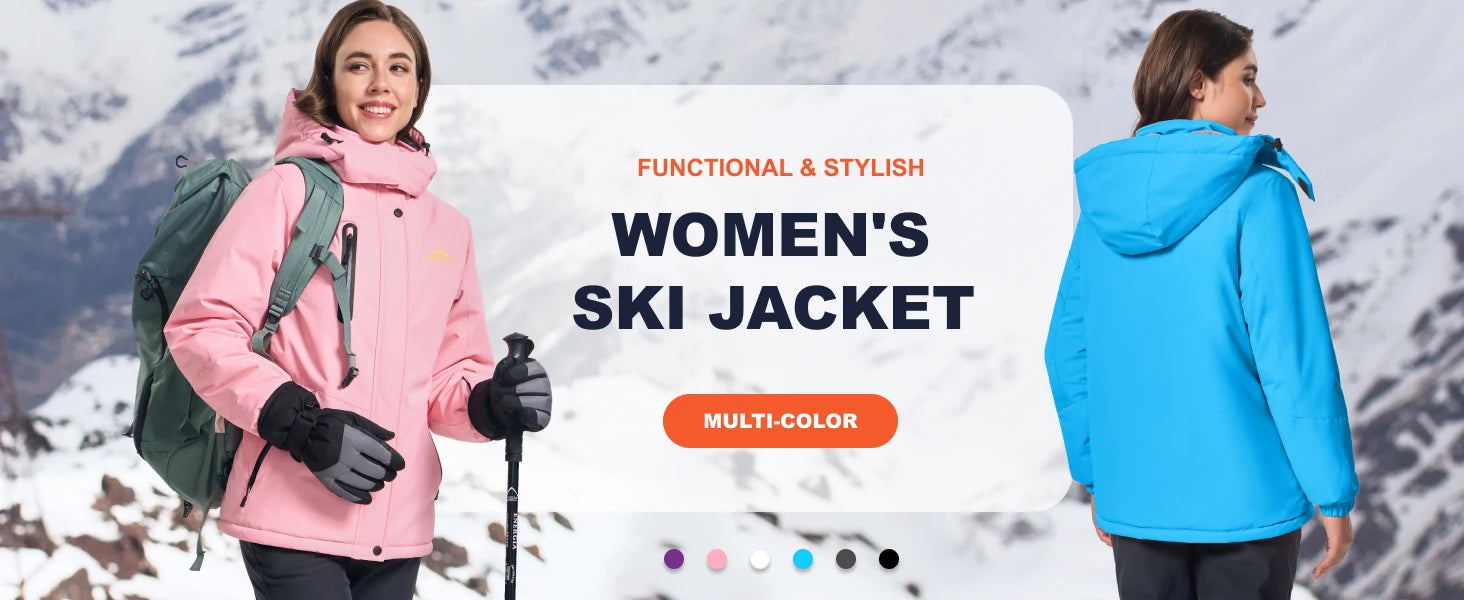 Veste Parka Hivernale TACVASEN pour Femme – Manteau à Capuche en Polaire, Imperméable et Coupe-Vent avec 5 Poches Zippées pour Ski et Snowboard - BLACKBEARD OUTDOOR INDUSTRIES