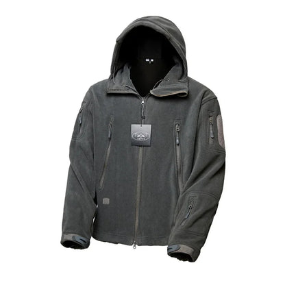 Veste Polaire Tactique Homme à Capuche - Chaude et Coupe-Vent, Hiver