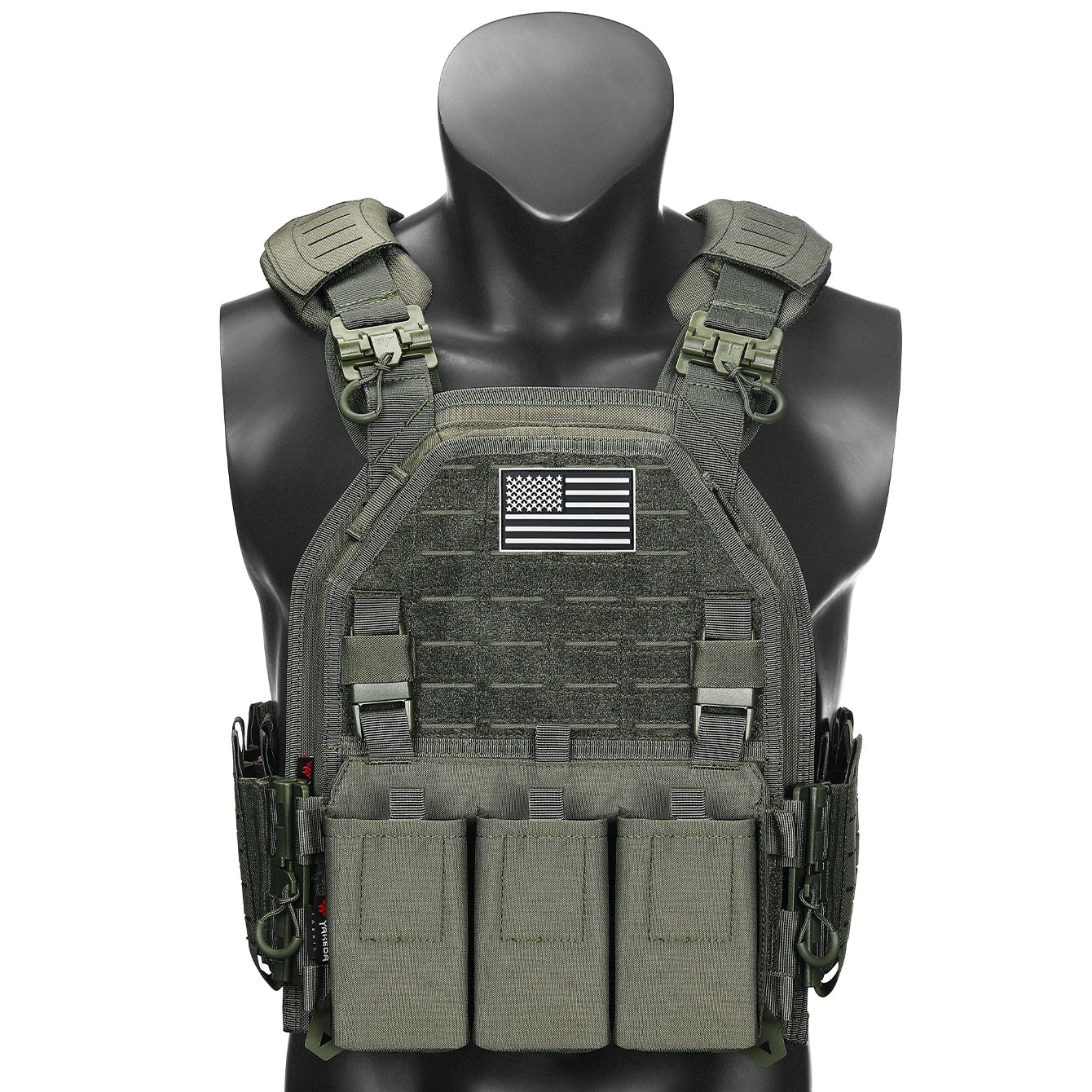 Porte Plaque Tactique MOLLE - (Inclus Drapeau US) - BLACKBEARD OUTDOOR INDUSTRIES