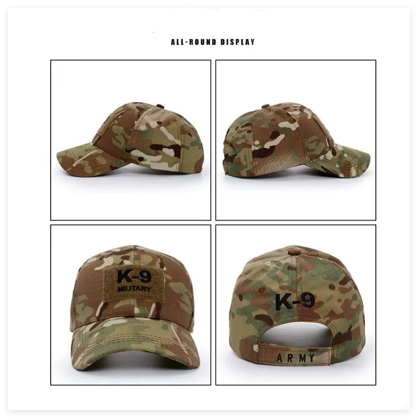 Casquette militaire camouflage homme réglable, taille unique