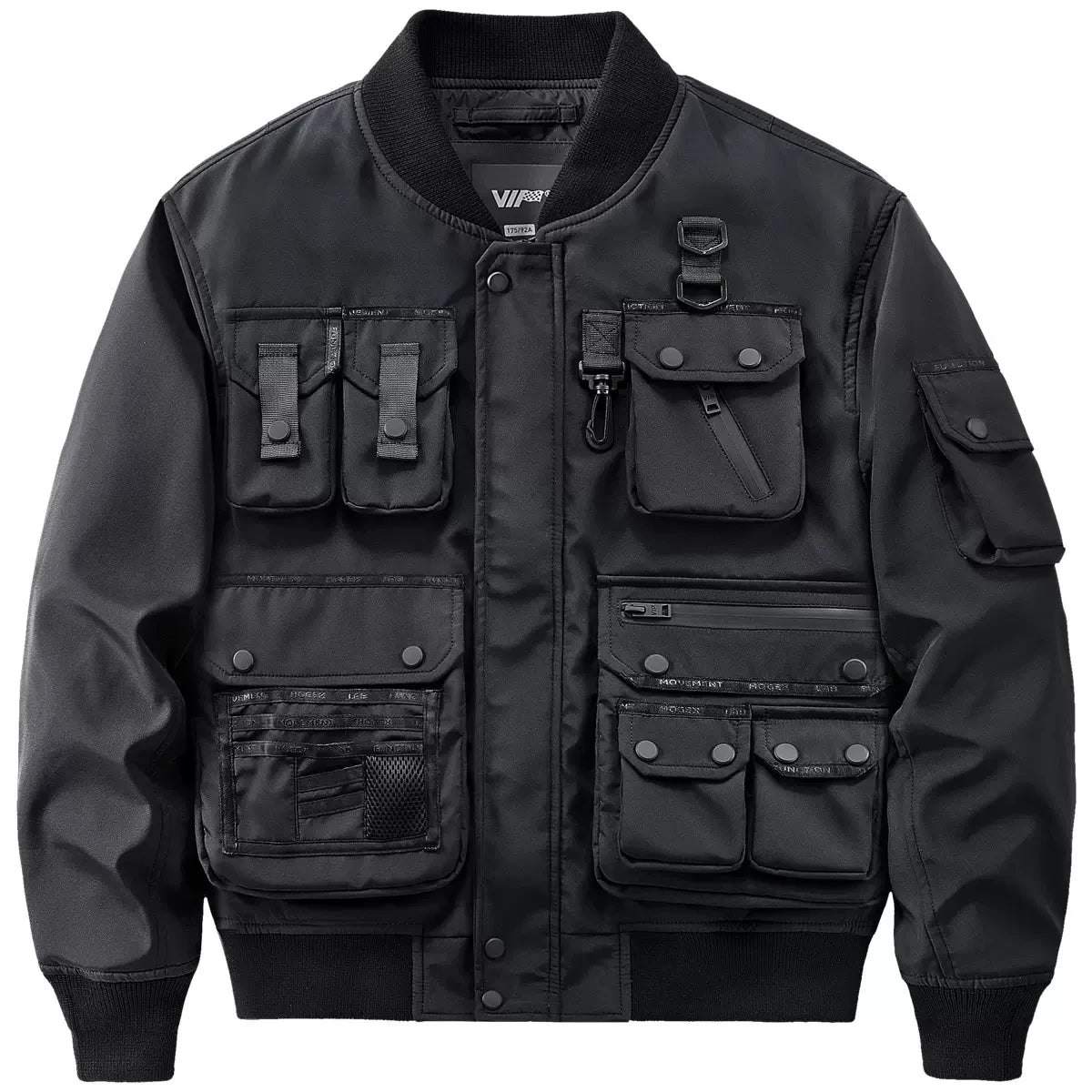 Blouson Bomber Tactique Noir Homme - Multipoches, Coupe-Vent Techwear