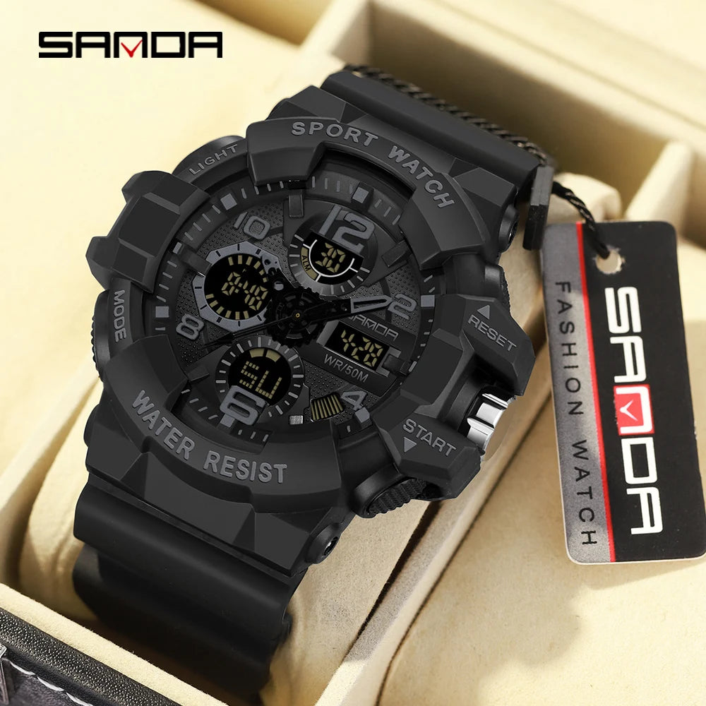 Montre militaire tactique SANDA 3168 analogique et numérique